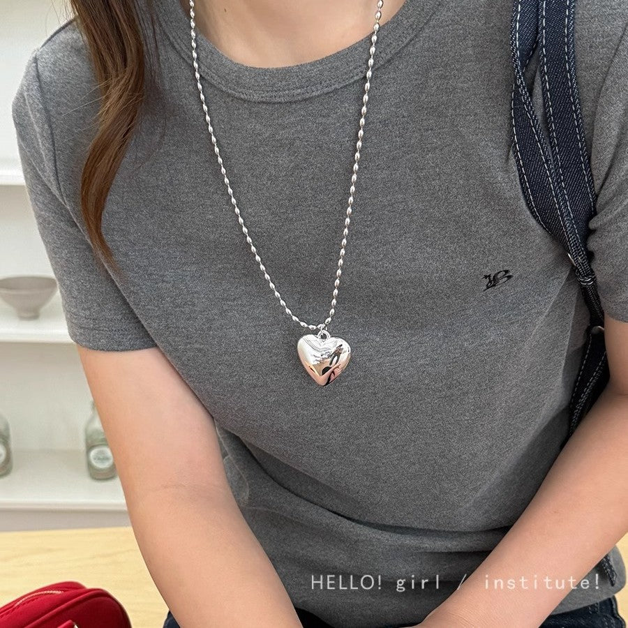 Wholesale Long heart-shaped bead necklace