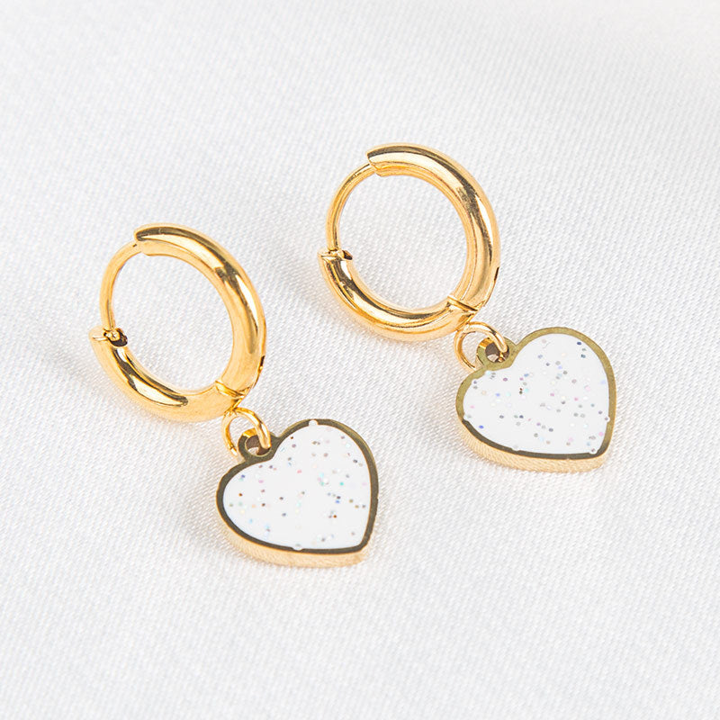 Wholesale Personalized Love Heart Shaped Stainless Steel Earrings ACC-ES-MuShan062