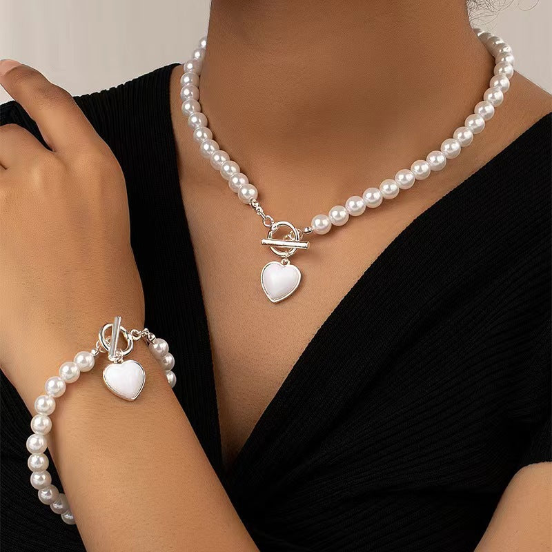 Wholesale Pearl Bracelet Necklace Set ACC-NE-YunJ007