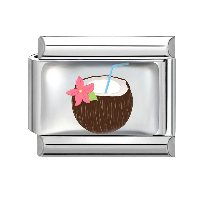 Wholesale 9mm Italian Charm Starter Bracelets DIY square Single Section Creative Stainless Steel Composable Bracelet