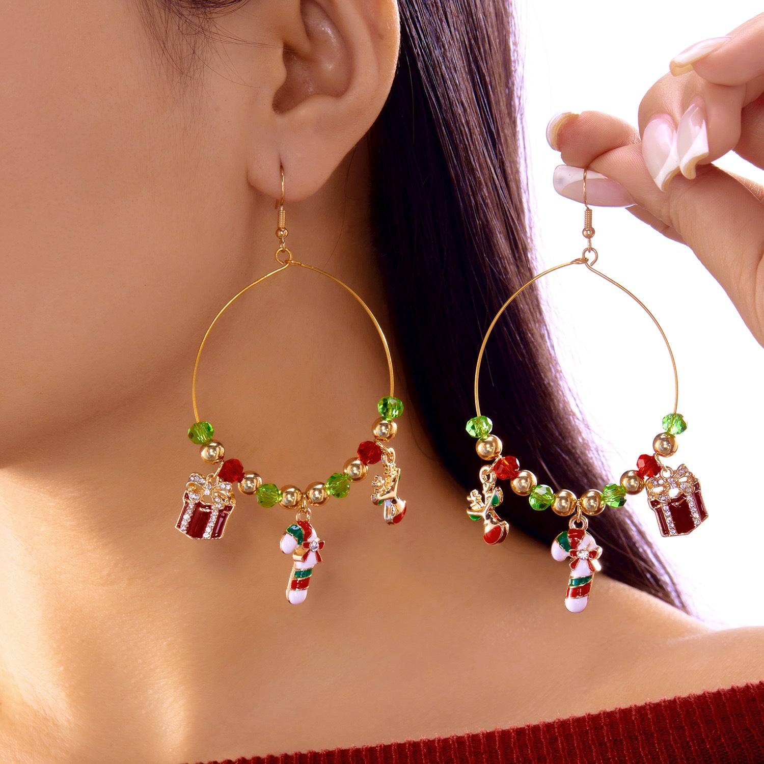 Wholesale Christmas tree snowman elk earrings