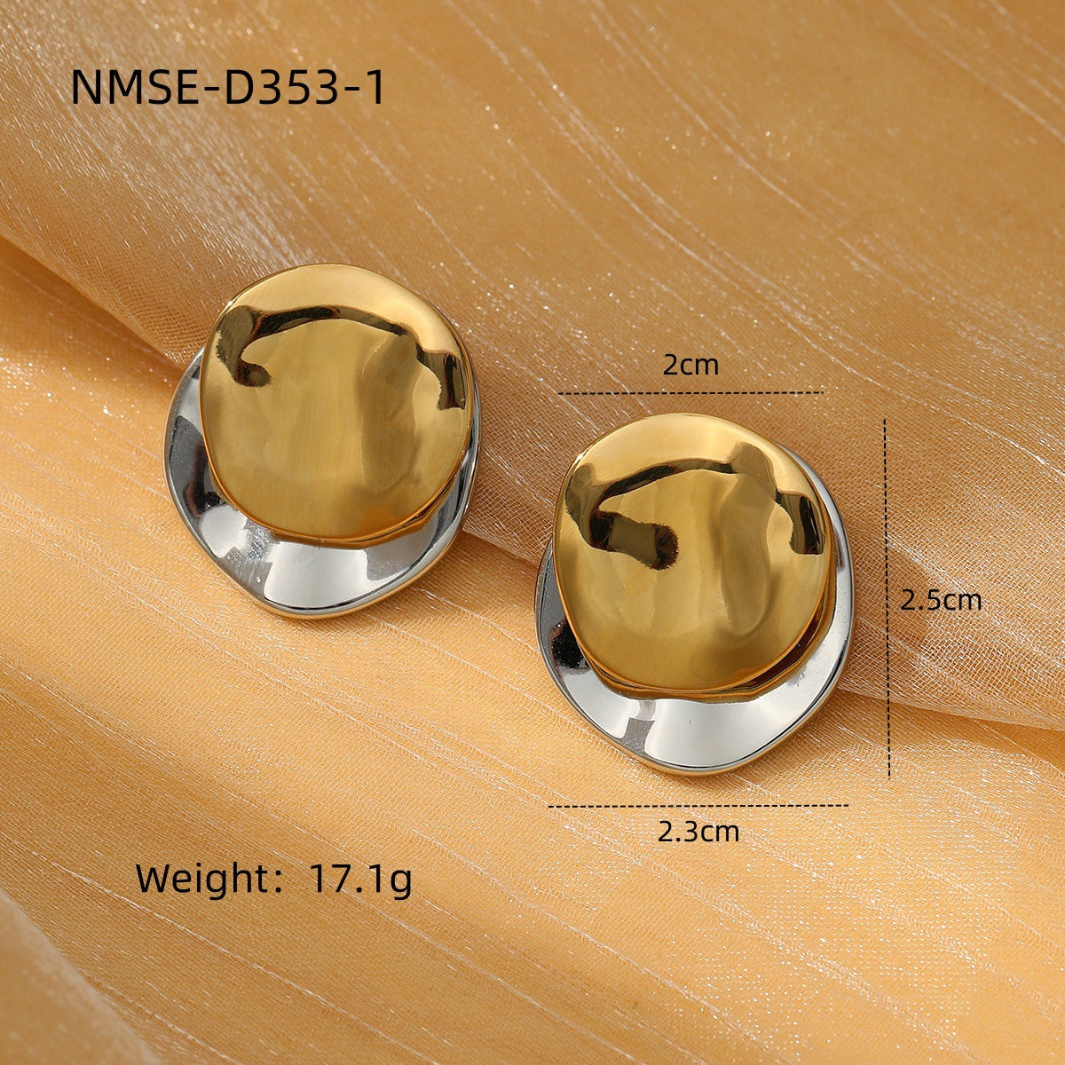 Wholesale Heart-Shaped Stainless Steell with 18K Gold Plating Earring