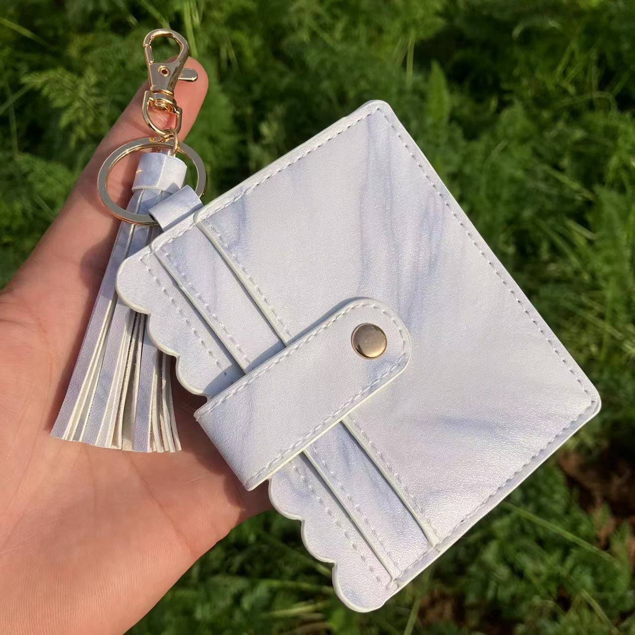 Wholesale Leopard Print Plaid Tie Dye Plaid Card Holder Keychain Wristlet Keychain ACC-KC-QiuXue008