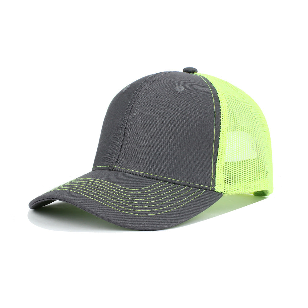 Wholesale Solid Color Trucker Hat Cotton Mesh Cap Baseball Cap ACC-HT-RongZhao030