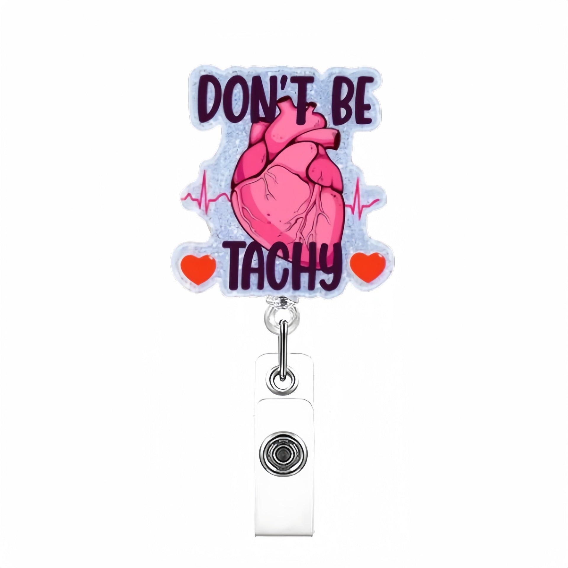 Wholesale Creative pattern acrylic Retractable Rotating Badge Keychain