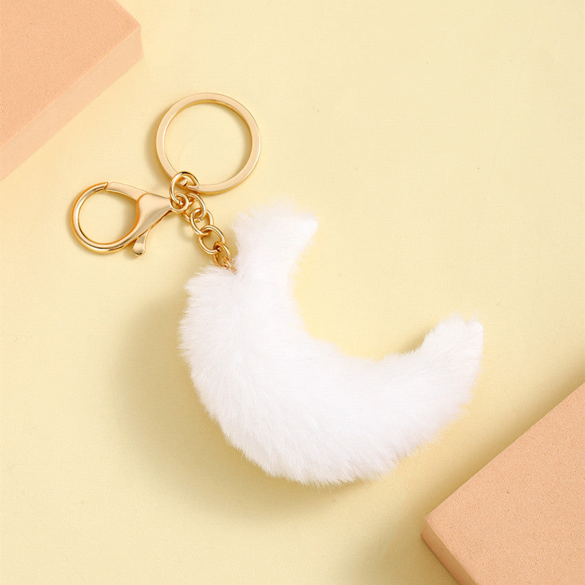 Wholesale Moon Fur Ball Plush Keychain