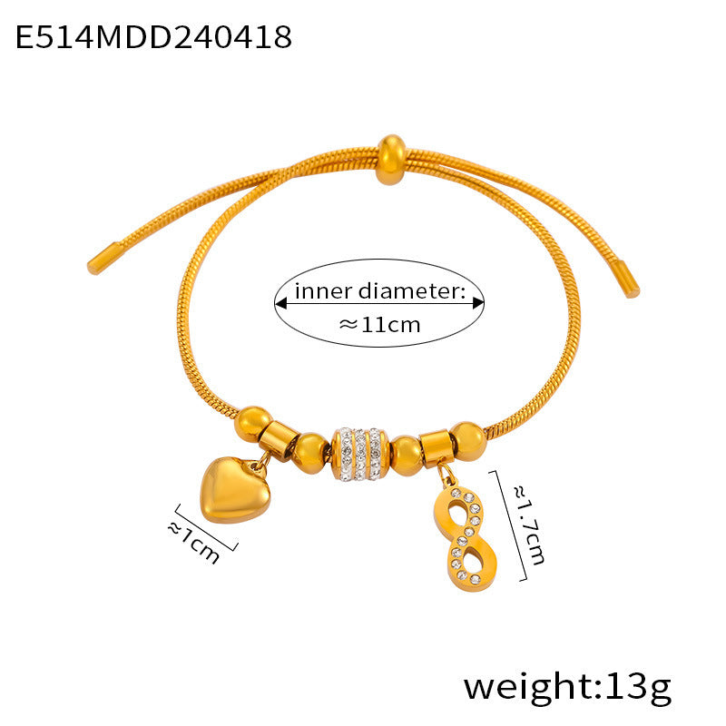 Wholesale Retro Ethnic Style Diamond Geometric Titanium Steel Bracelet ACC-BT-OMK003