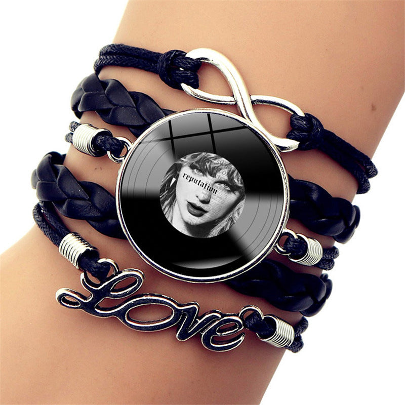 Wholesale Celebrity Style Vinyl Record Leather Bracelet ACC-BT-JiaYun006