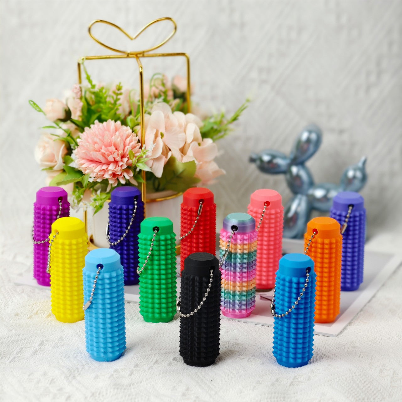 Wholesale  Portable Fingertip Decompression Massage Keychain