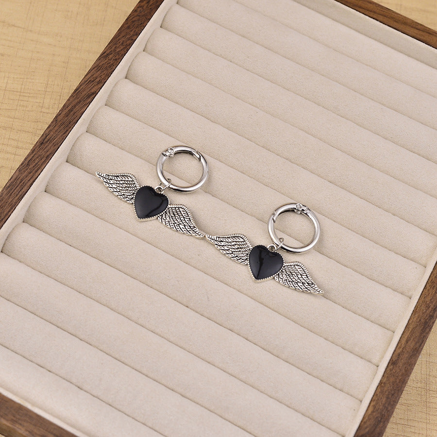 Wholesale Vintage Heart Wing Enamel Shoe Buckle Bag Charm Stylish Electroplated Zinc Alloy DIY Women S Accessory