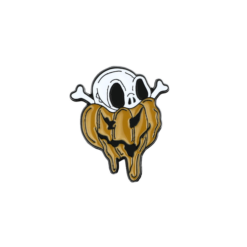 Wholesale  series brooch Ghost skull with hat accessories