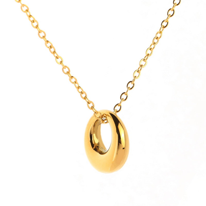 Wholesale Titanium Steel No fading gentle temperament small ring necklace