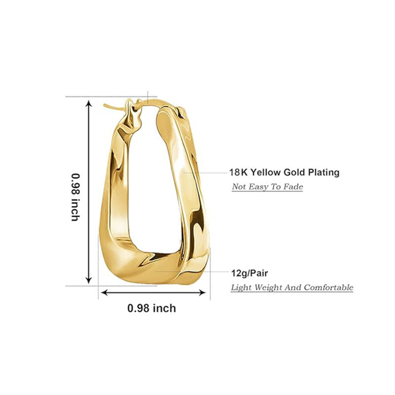 Wholesale Triangular Ring Geometric Irregular Metal Gold Plated Earrings