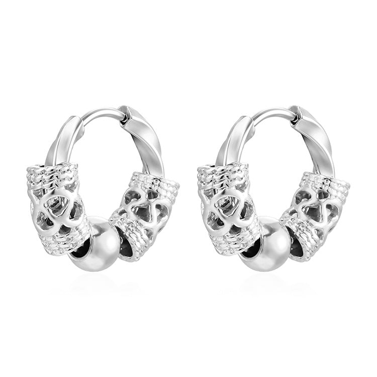 Wholesale Stainless steel Dragon pattern totem earrings