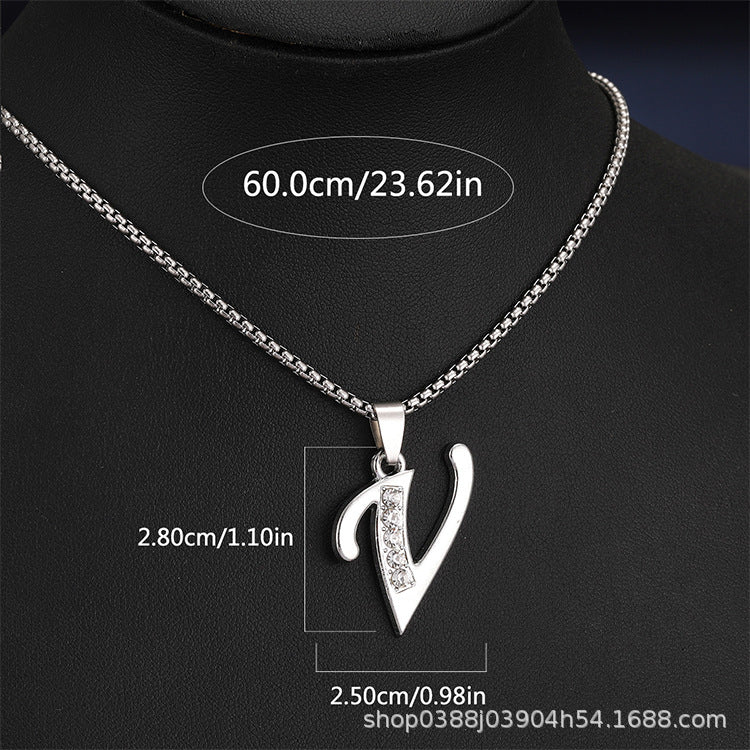 Wholesale  Titanium Steel English letter necklace