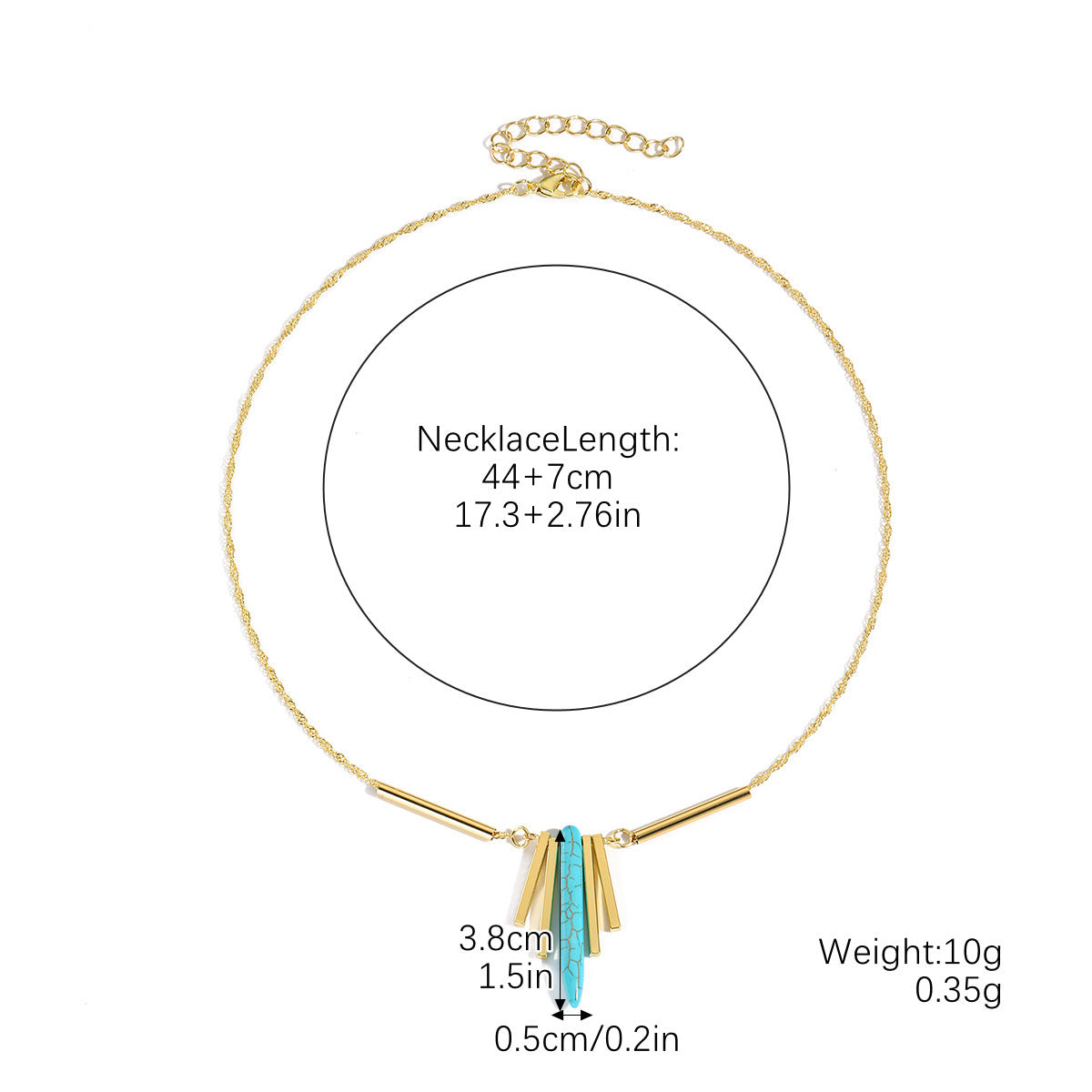 Wholesale Natural Turquoise Beaded Bohemian Ethnic Style Double-Layer Necklace