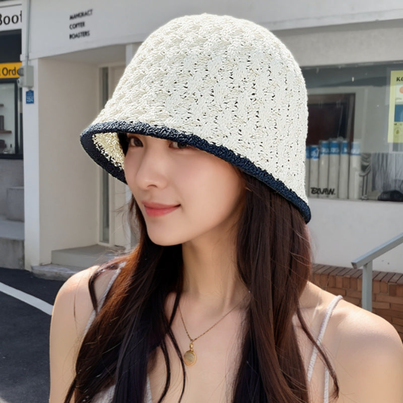 Wholesale Straw Hollow Fisherman Hat Bucket Hat