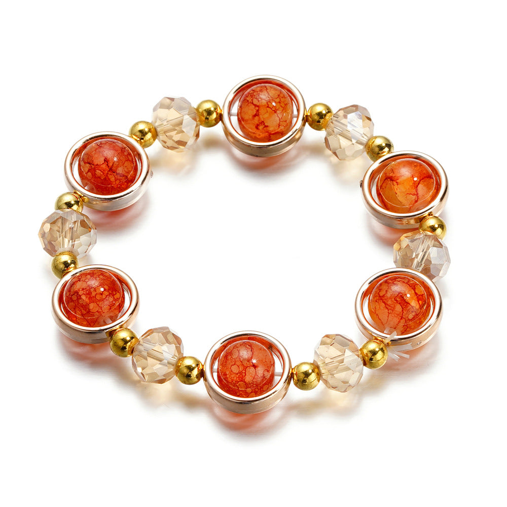 Wholesale Children S Blue And White Gradient Glass Bracelet Fashion Accessory For Everyday Wear
