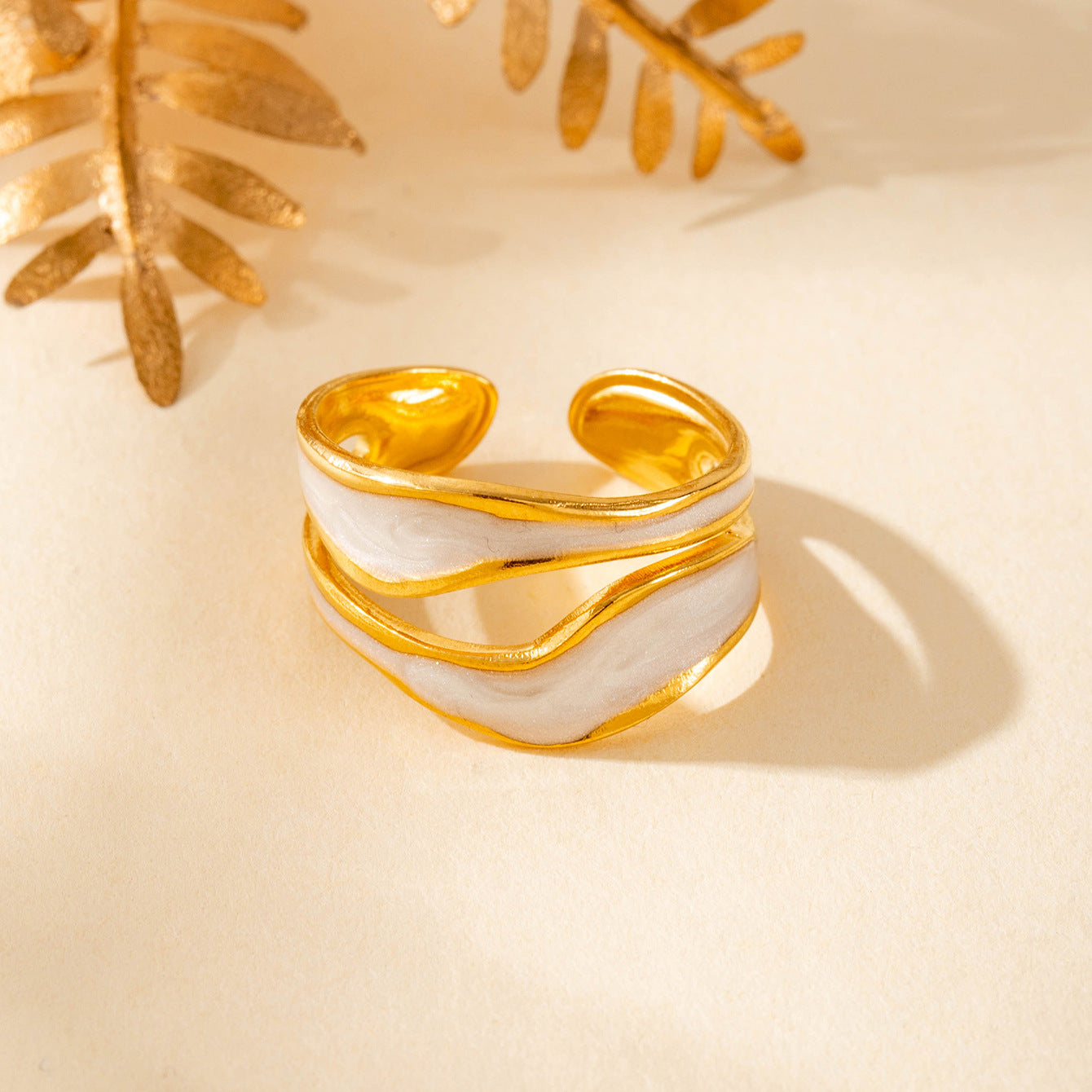 Wholesale drop oil opening ring personality hip hop vacuum plating titanium steel ring