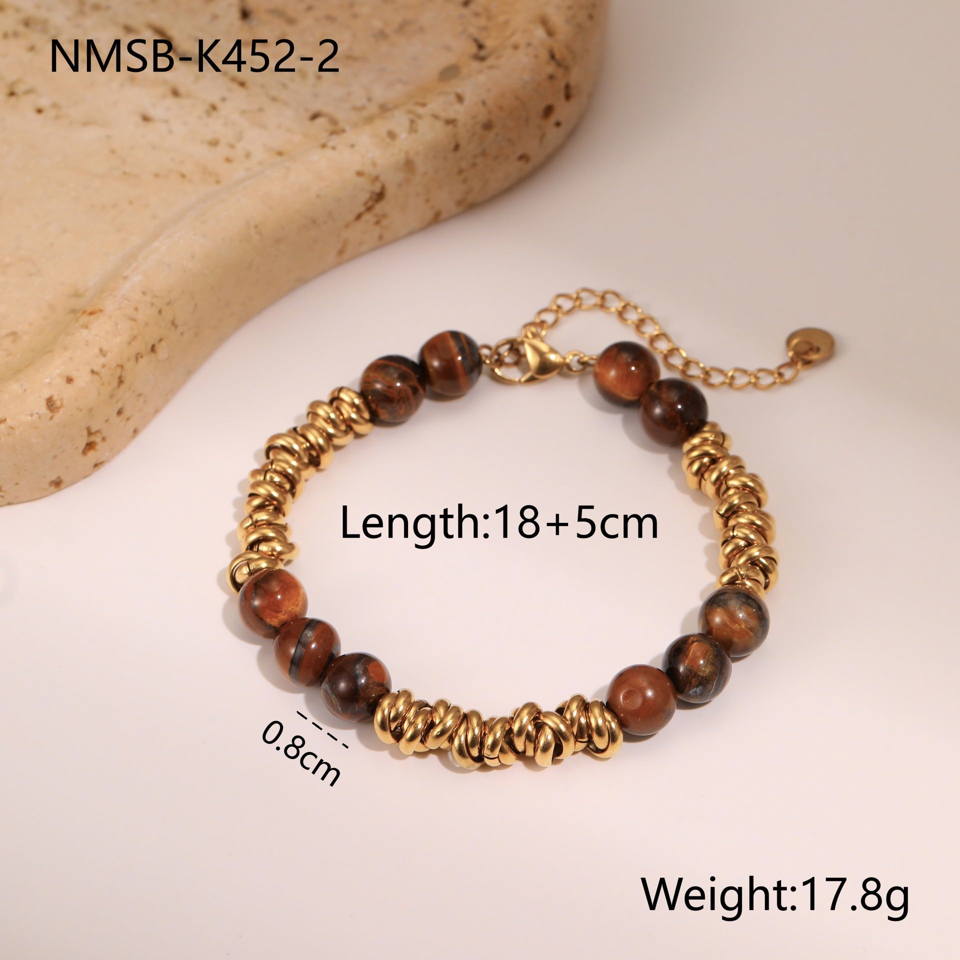 Wholesale Natural stone stainless steel bracelet