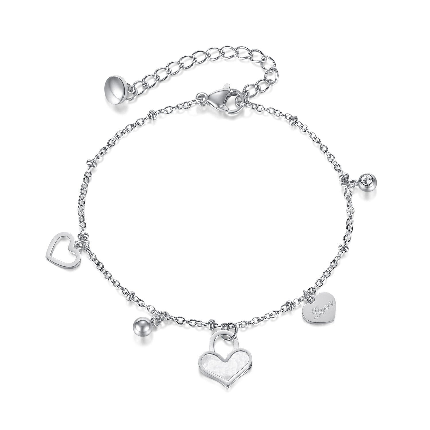 Wholesale Stainless Steel Heart Shell  Bracelet