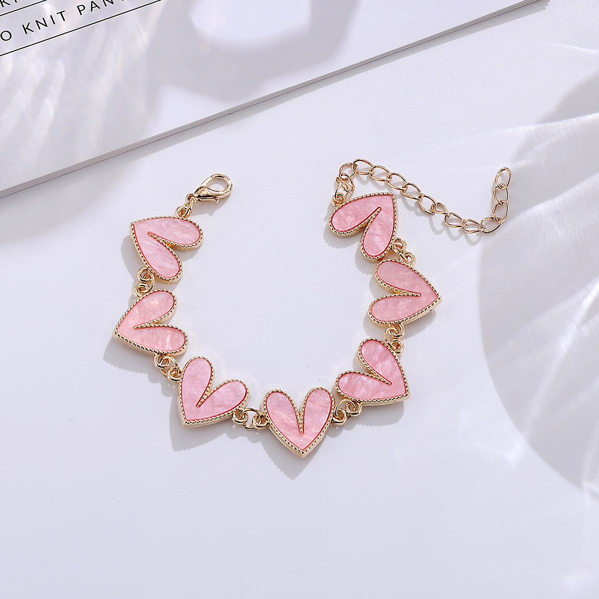 Wholesale Creative alloy colorful heart bracelet