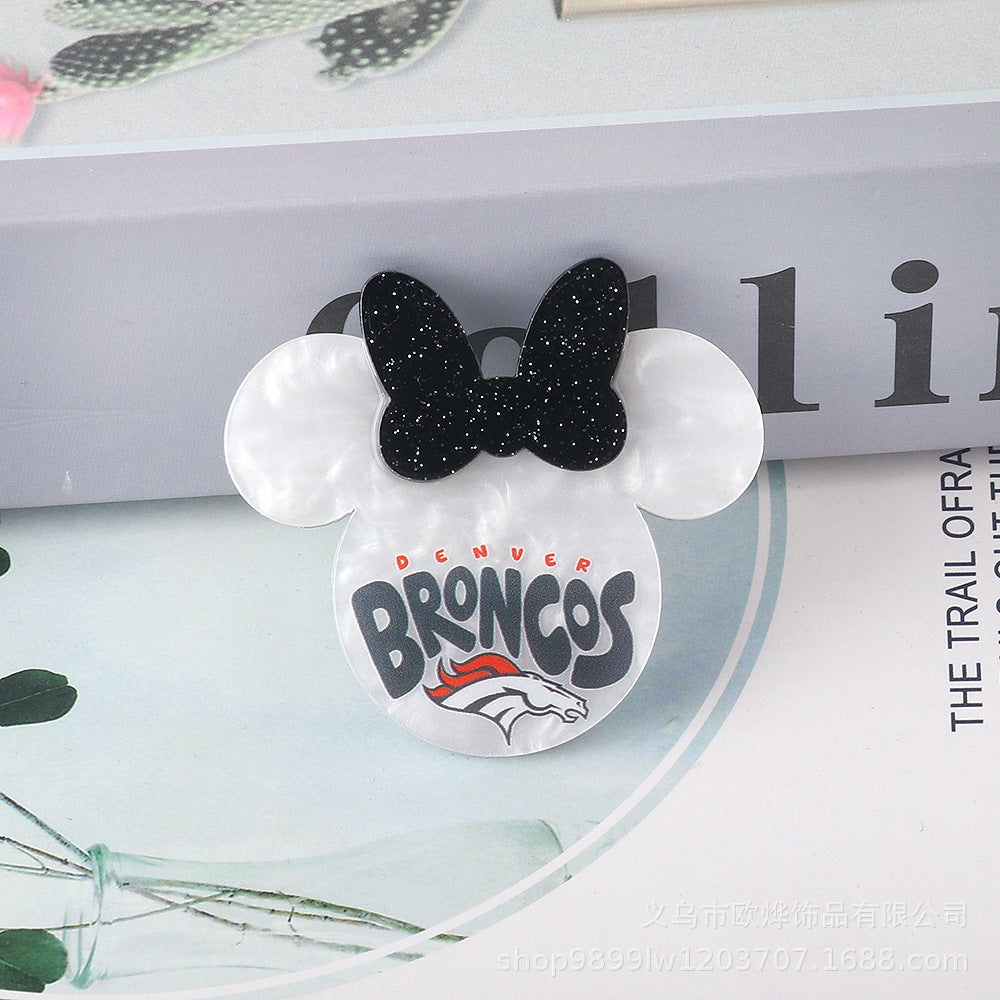 Wholesale 10PCS Acrylic DIY Loose Powder Cartoon Bowknot Brooch Patches