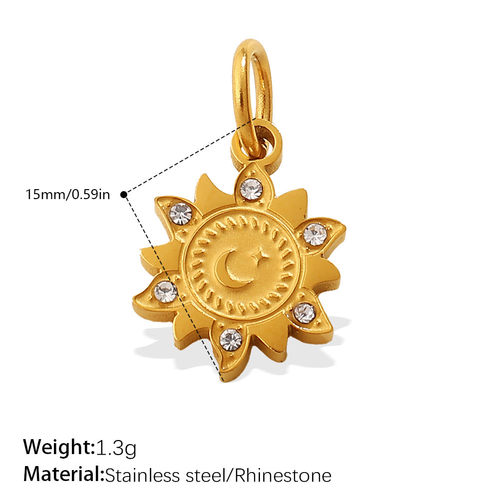 Wholesale Retro Elegant Style DIY Star and Moon Phase Diamond Charms for Jewelry