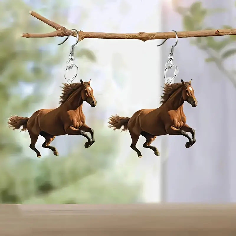 Wholesale Pentium Horse 2D Flat Acrylic Earrings