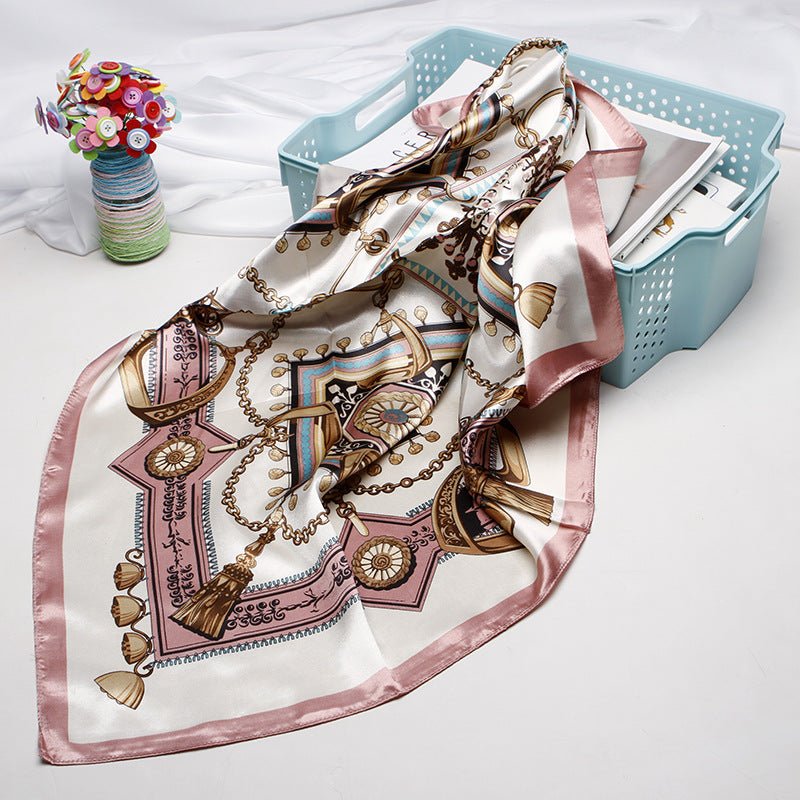 Wholesale Vintage Printed Satin Square f 90X90cm Women S Casual Summer Fashion Accessory