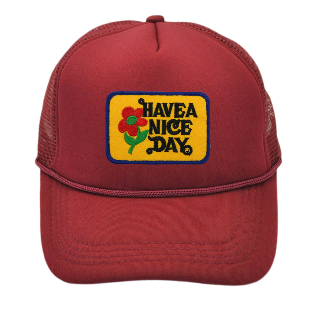 Wholesale Haves Nice Day Floral Logo Baseball Mesh Cap ACC-HT-PeiNi003