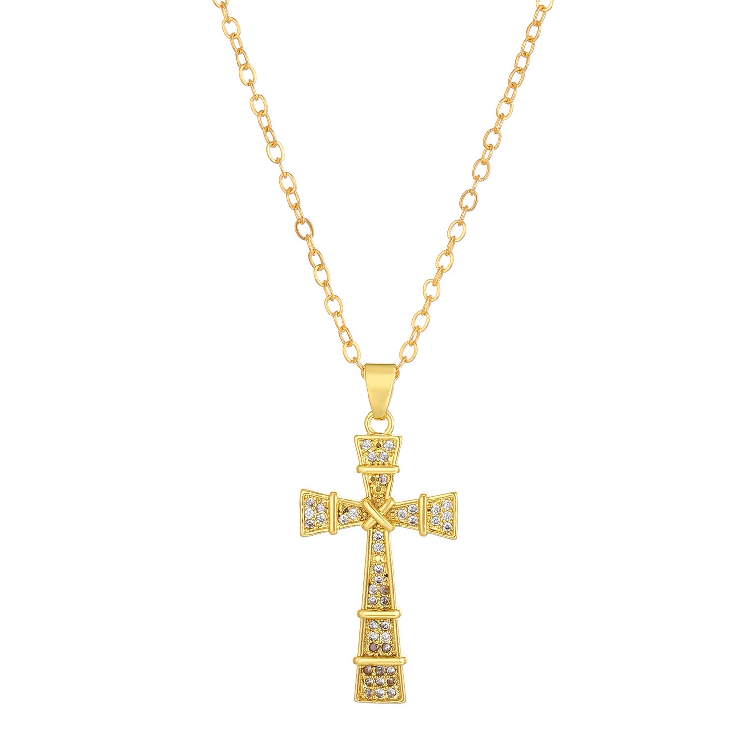Wholesale Zircon Virgin Cross Necklace ACC-NE-MY004