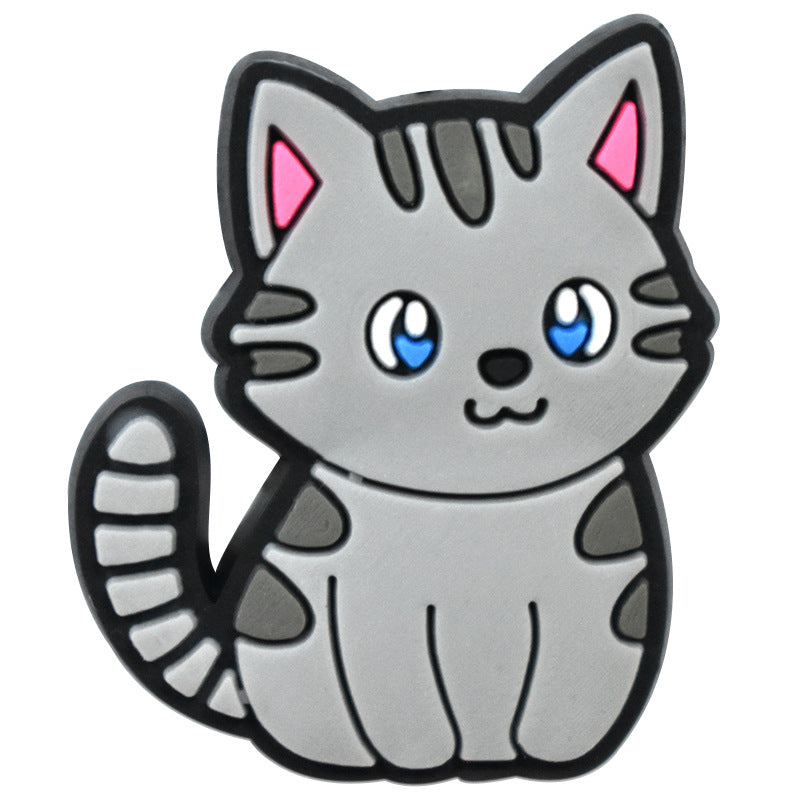Wholesale  Random 100pcs  Cat  PVC Soft Rubber Shoe Buckle Decoration