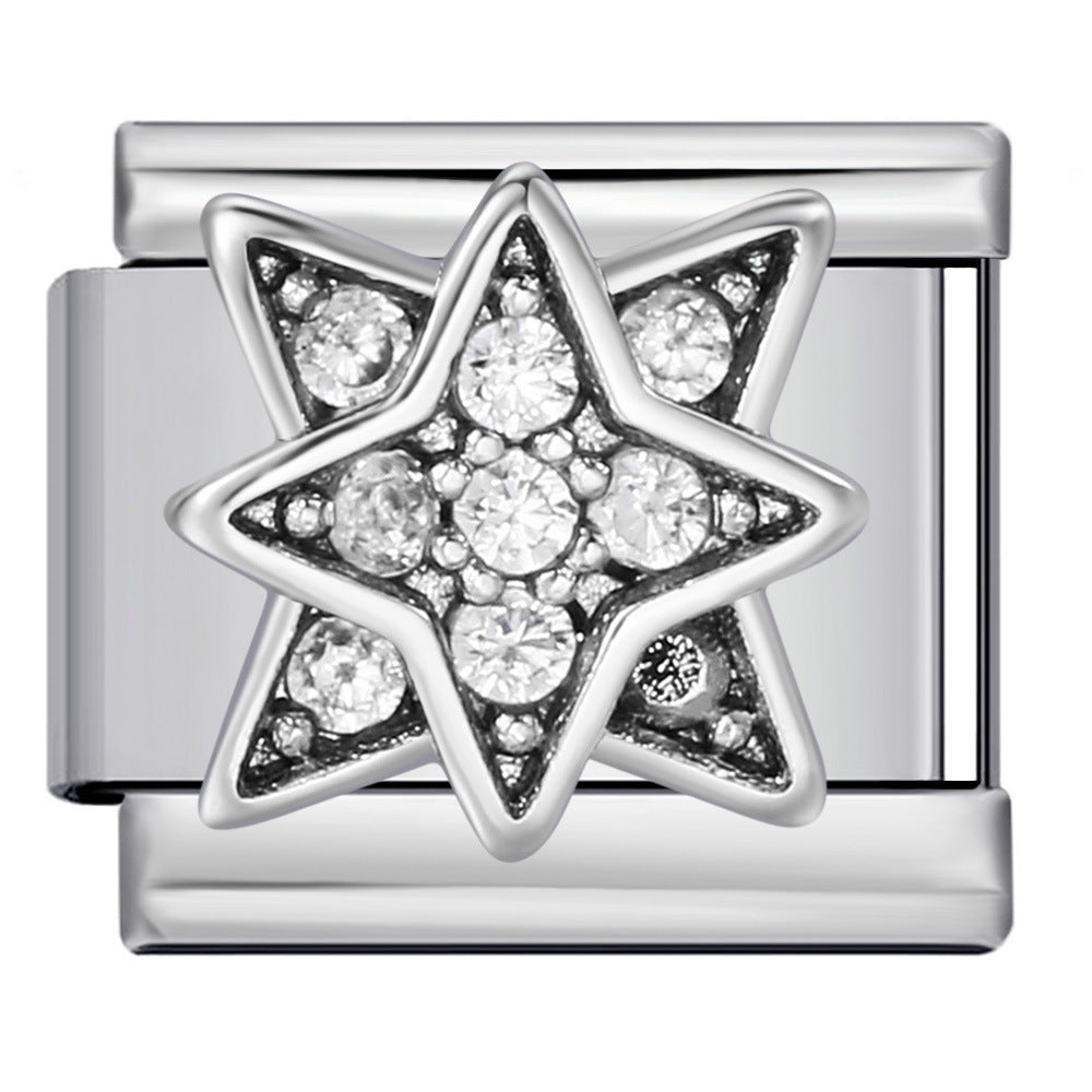 Pulsera de encanto italiano de 5 piezas al por mayor de 9 mm empalme de bricolaje lindo pulsera compuesta de acero inoxidable creativo