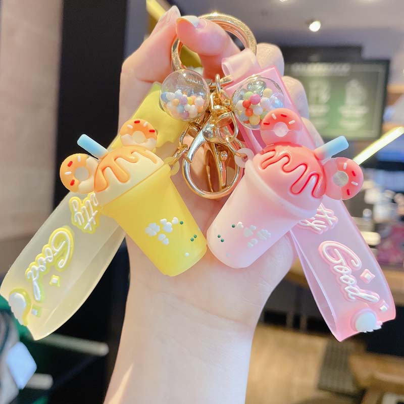 Wholesale Cute Ice Cream Keychain PVC Pendant Fashion Accessory Gift for Girlfriend Car Ornament