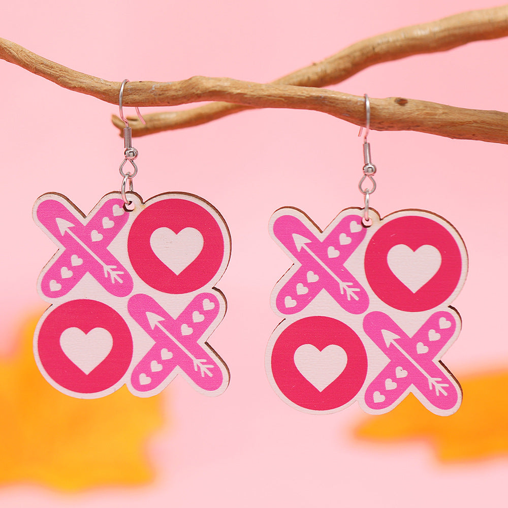 Wholesale  Love Truck Love Letter Printed Ear Hook Earrings