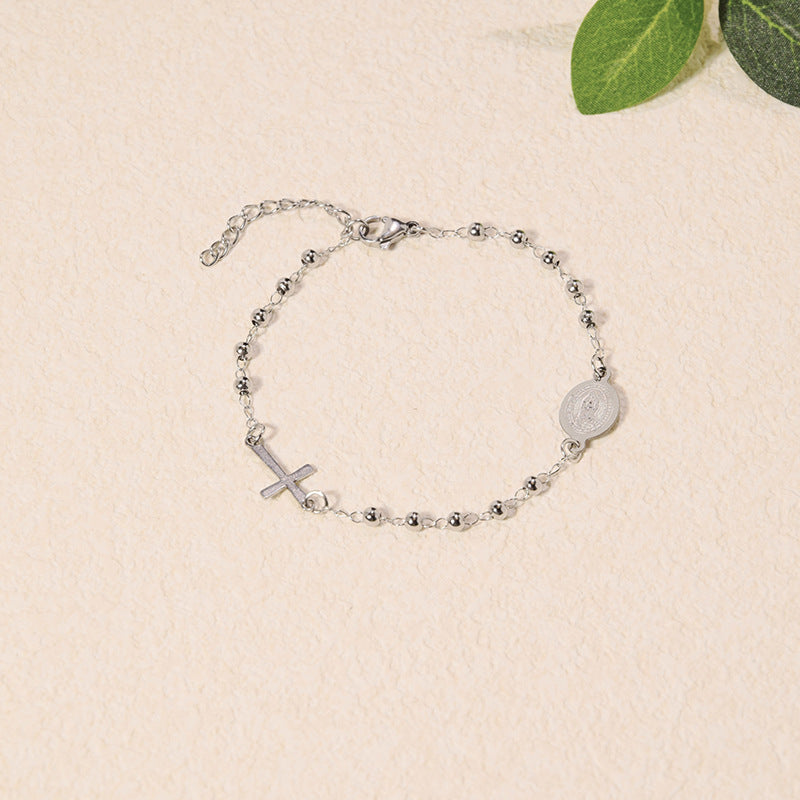 Wholesale Religious Totem Stainless  Steel Golden Beads Bracelet