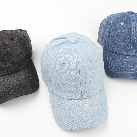 Wholesale Solid Color Plain Cotton Denim Baseball Cap ACC-HT-LueLan020
