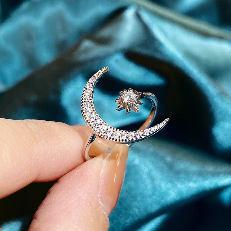 Wholesale s925 sterling silver crescent ring