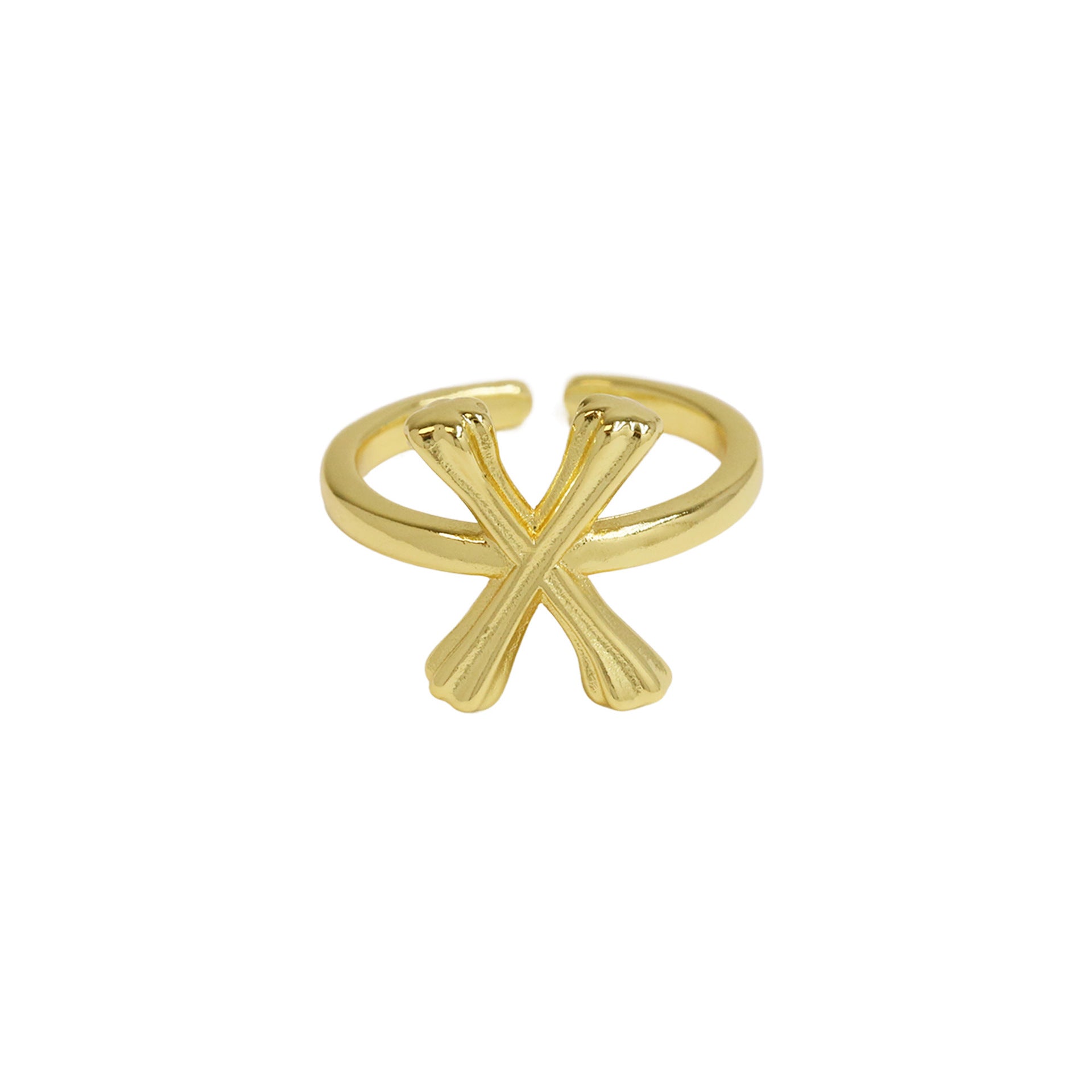 Wholesale  Golden Bamboo Bamboo Simple 26 English Letters Open Ring