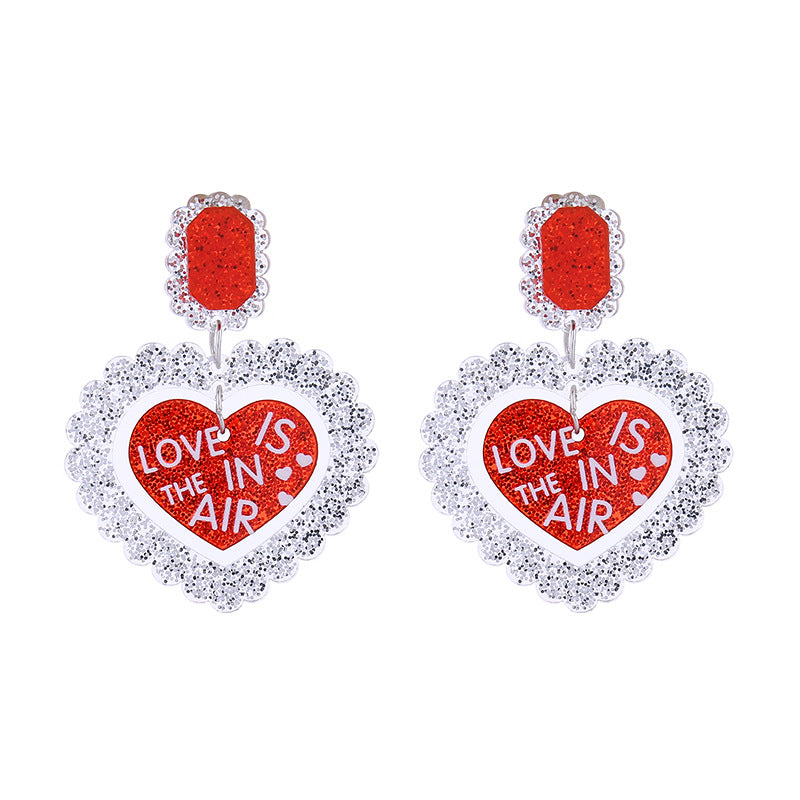 Wholesale Valentine's Day  Lover Text Acrylic Earrings