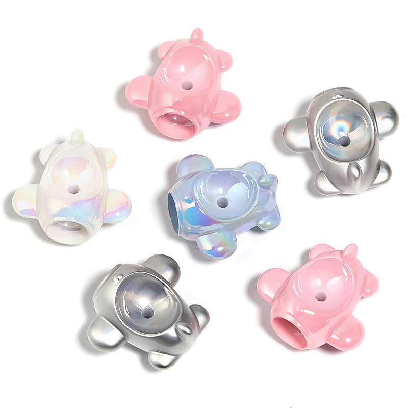 Wholesale 50pcs Cartoon Spaceship Perforated Acrylic Beads Diy Accessories ACC-BDS-BLG089