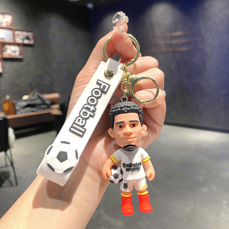 Wholesale World Cup Stars PVC Keychain Figurine Car Key Accessory for Football Fans