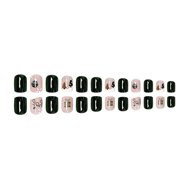 Wholesale 24 Pieces/box Christmas Press-on Nails Kits Nail Stickers ACC-NS-FengLi002