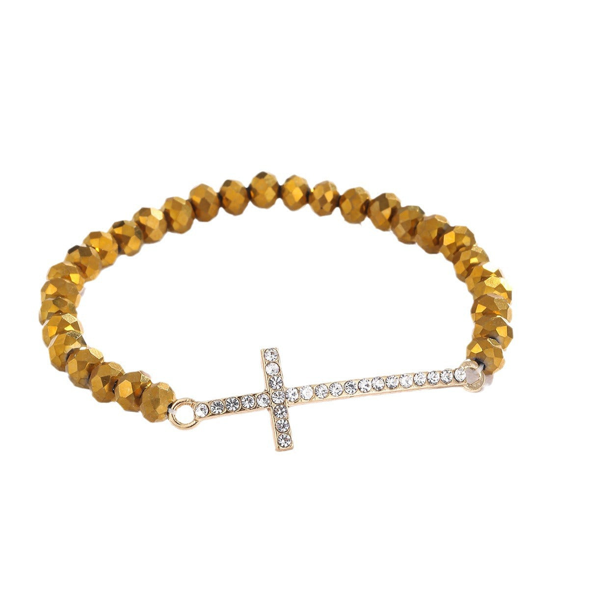 Wholesale Diamond Cross Colorful Crystal Beaded Bracelet