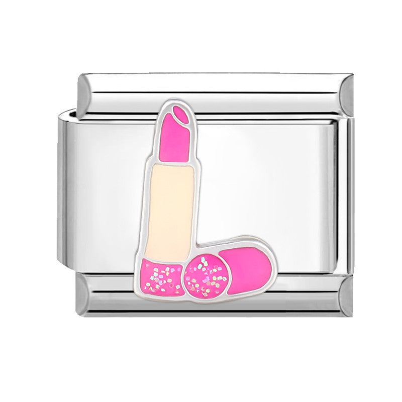 Wholesale Italian Charm Bracelet 9mm DIY Splicing Removable Pink Series Titanium Steel Composable Bracelet