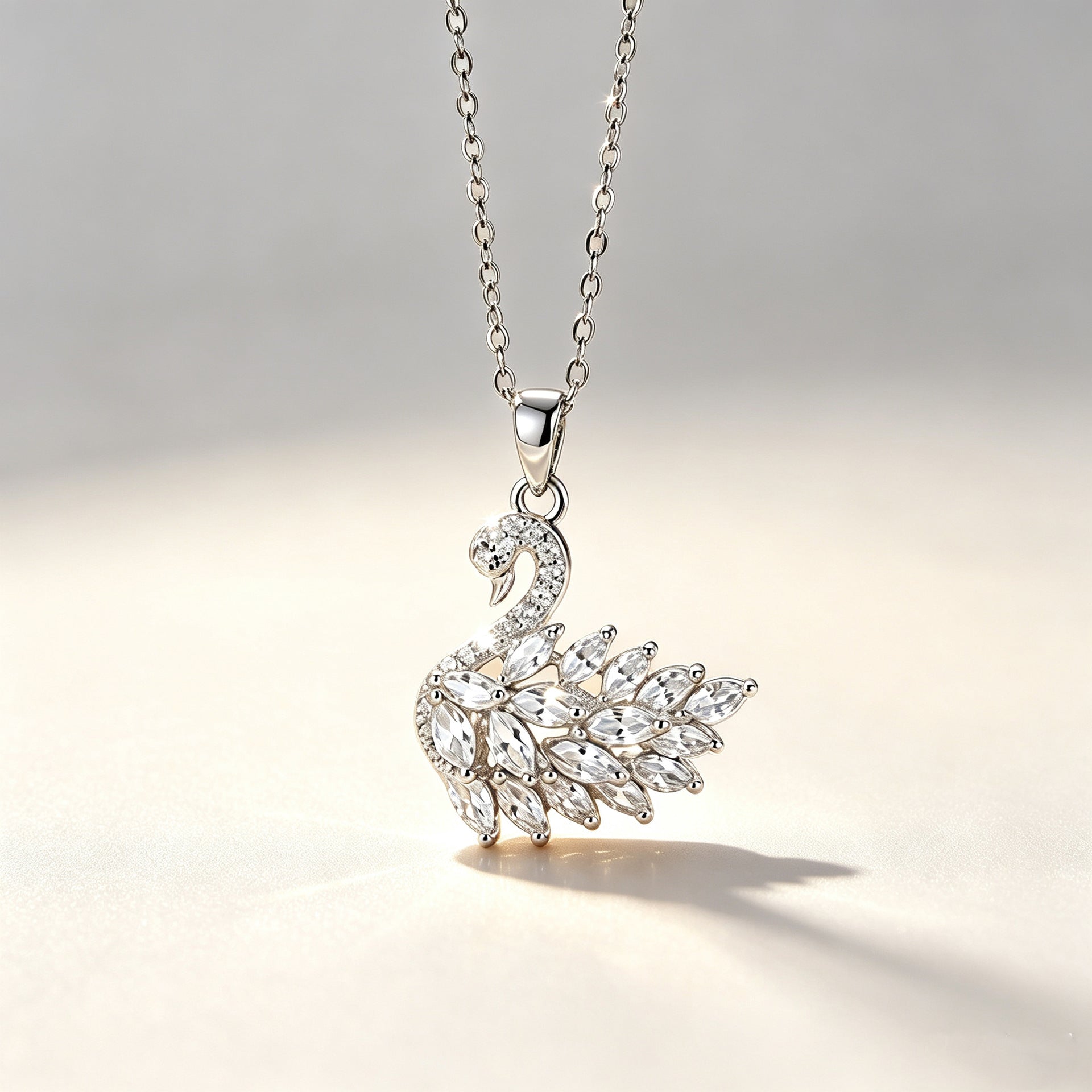 Wholesale Stylish Women S Crystal Swan Alloy Necklace Gold Tone Full Rhinestone Pendant Everyday Party Jewelry Accessory Gift