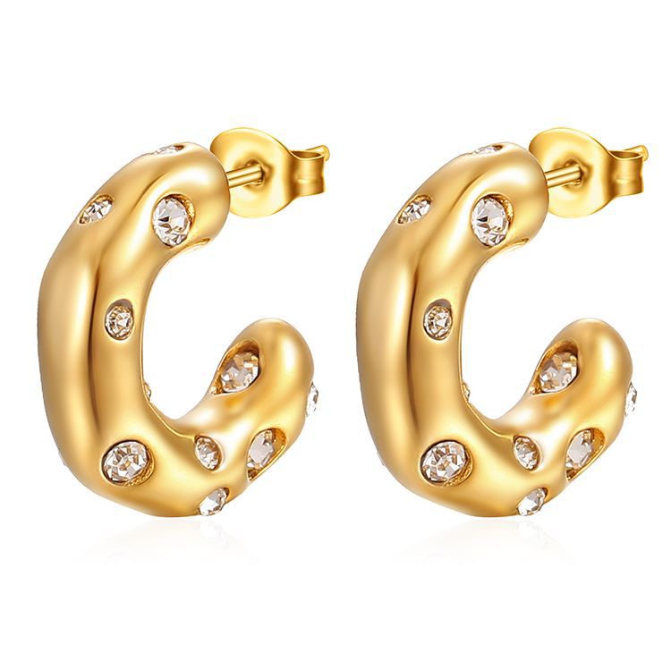 Wholesale  sticky diamond stainless steel earrings