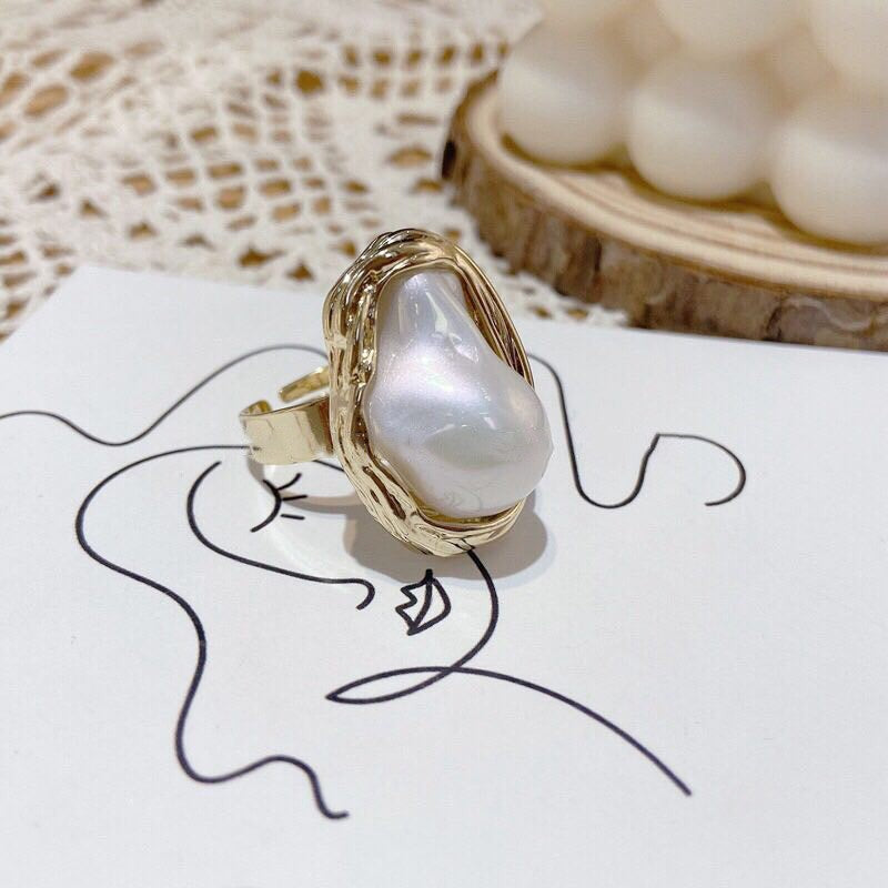 Wholesale Plated Fresh Water Pearl Zircon Butterfly Ring