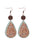 Wholesale  Irregular Graphic Cactus Pattern Leather Earrings